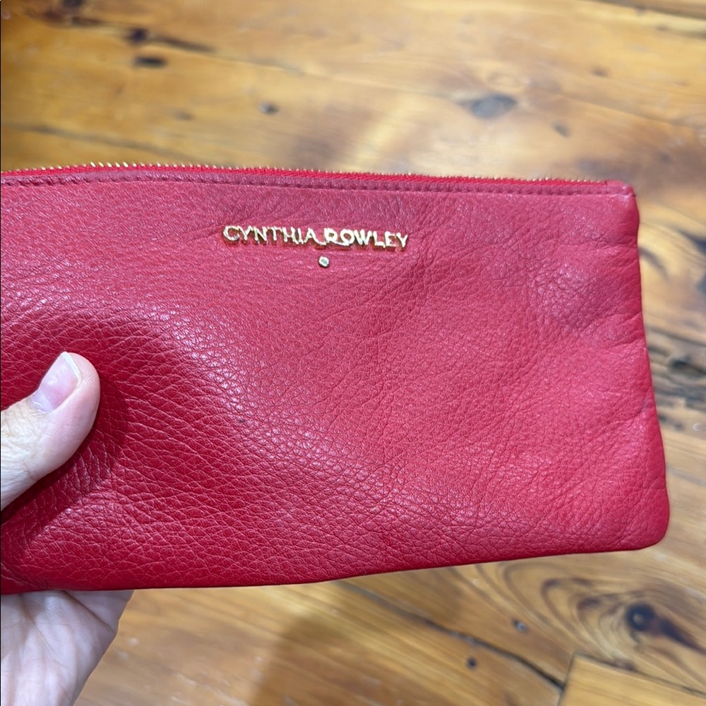 Cynthia Rowley Red Genuine Leather Wristlet Purse Wallet - Picture 5 of 11